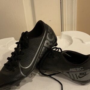 Nike Mercurial Black and Silver Cleats